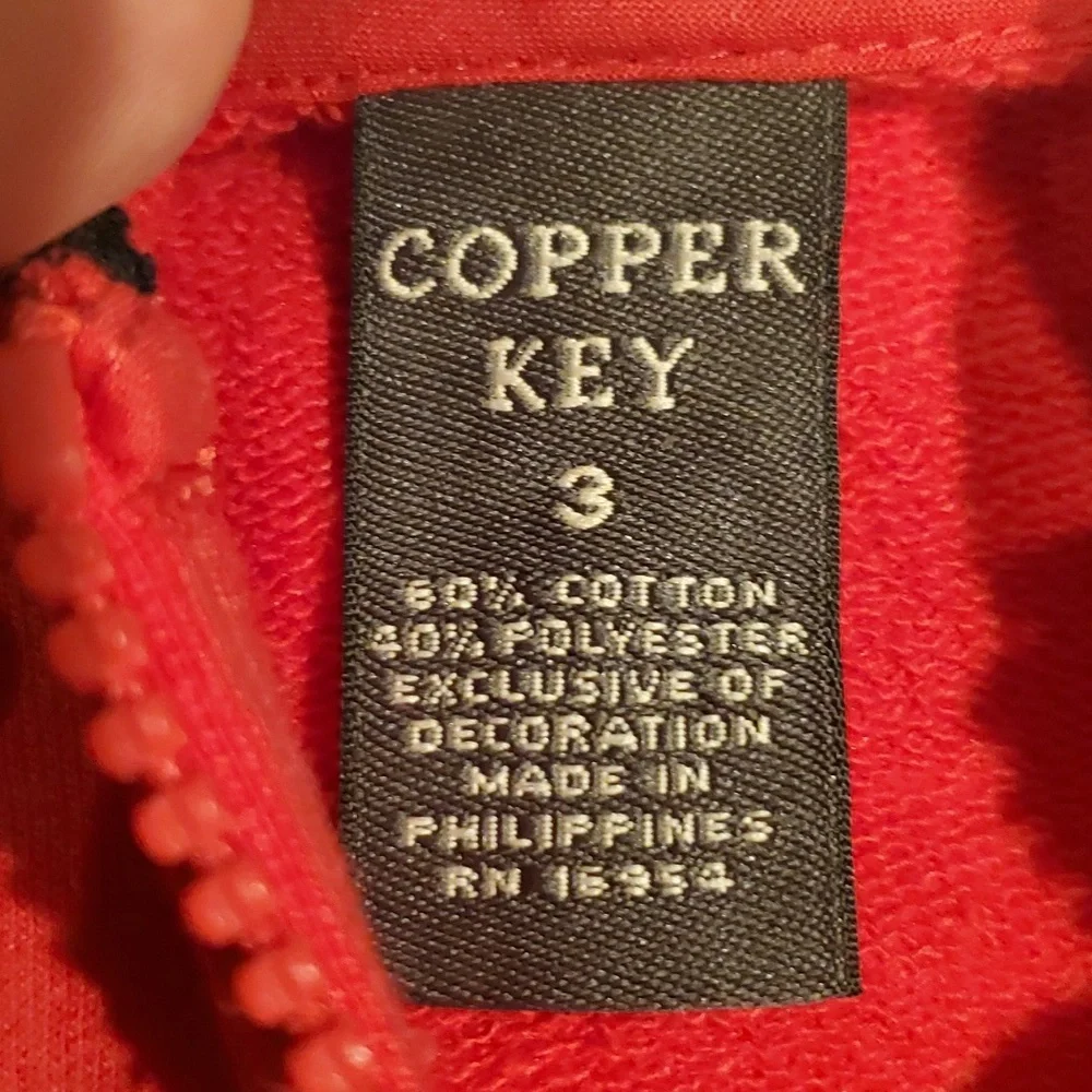 Copper Key Girls‎ Red and Black Heart Ruffle Zip Jacket Size 3T
